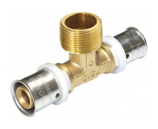 Тройник Frankische с наружной резьбой, латунь, alpex-duo, 26x3-3/4 НР-26x3 86826833 