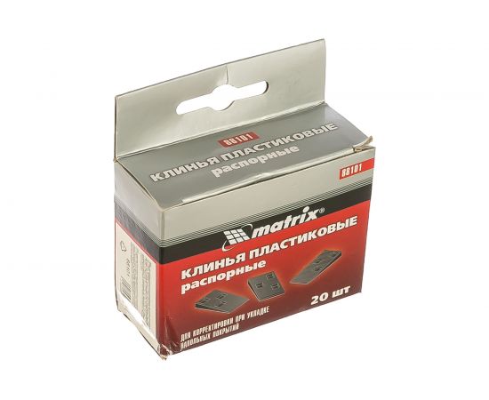 Пластиковые распорные клинья для корректировки при укладке напольных покрытий, 20 шт MATRIX 88101 – изображение 2