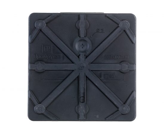 Распределительная коробка Промрукав для прямого монтажа двухкомпонентная безгалогенная HF 100x100x40 12 вводов 60-0303-9005 – изображение 2