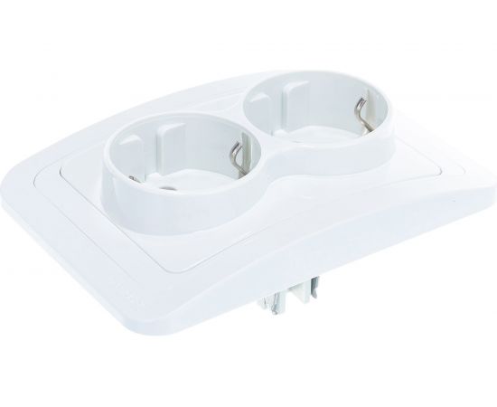 Двойная розетка с заземлением, белая Makel Mimoza 12082 – изображение 2