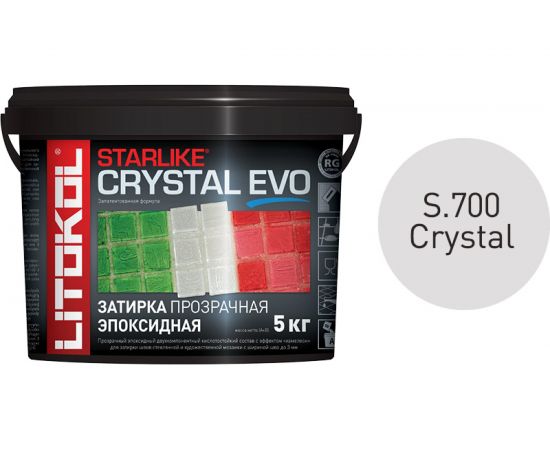 Эпоксидный состав для укладки и затирки мозаики LITOKOL STARLIKE EVO S.700 CRYSTAL 485460004 – изображение 2