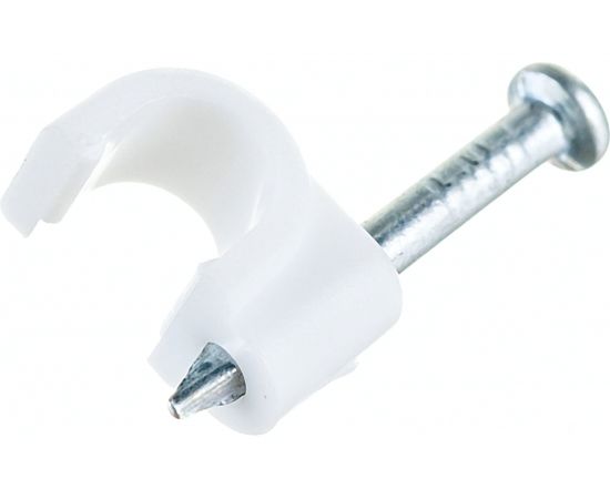 Пластиковая круглая скоба с гвоздем FORTISFLEX СПК 4 50 штук 49457 – изображение 2