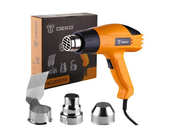 Строительный фен DEKO HG2000W, 2000Вт, 2 скорости, защита от перегрева 063-4166 – изображение 2