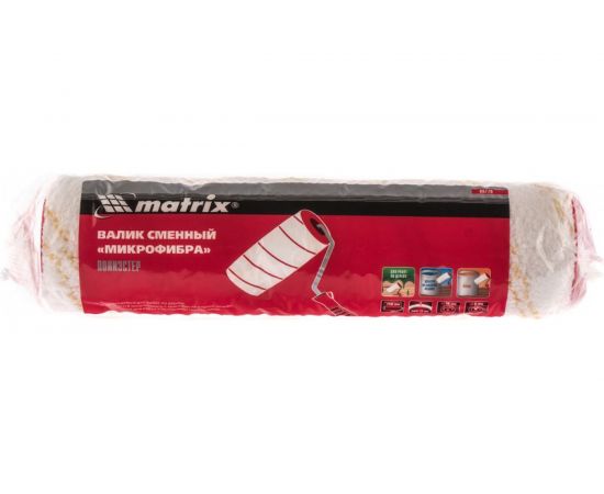 Сменный валик МИКРОФИБРА MATRIX 250 мм ворс 12 мм D - 48 мм D ручки - 8 мм полиэстер 80776 – изображение 3