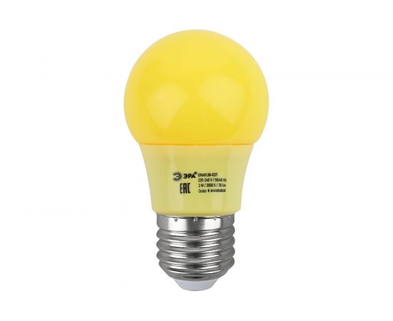 Светодиодная лампа ЭРА ERAYL50E27 LED A503WE27, груша, 13SMD, 3W, E27, для белтлайт, 10/100/3600, желтый Б0049581 – изображение 3