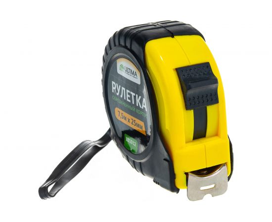 Рулетка Ultima Lite, 7,5мх25мм, обрезиненный пластиковый корпус, 131032 – изображение 3