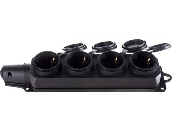 Колодка Navigator CA-BLR2-04-16A-E-IP44-BL, 4 гнезда, с заземлением, каучук, черная 61373 – изображение 3