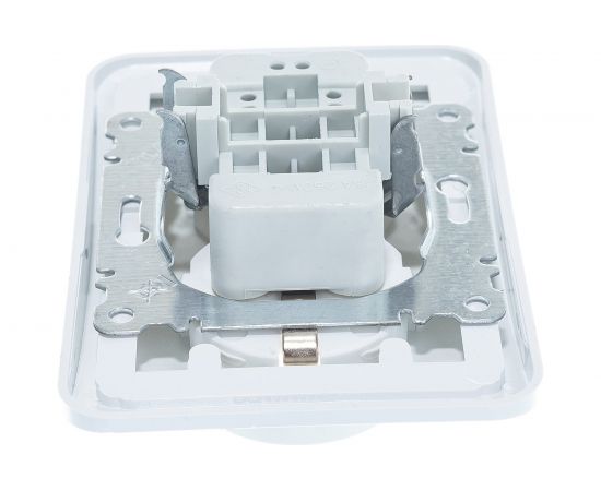 Двойная розетка с заземлением, белая Makel Mimoza 12082 – изображение 3