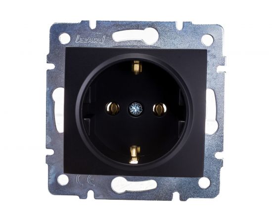 Розетка Lezard, KARINA, с/з, ПБТ, чёрный бархат, 707-4288-122B – изображение 3