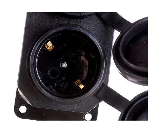 Колодка Navigator CA-BLR2-04-16A-E-IP44-BL, 4 гнезда, с заземлением, каучук, черная 61373 – изображение 4