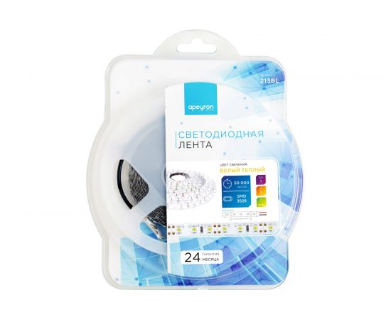 Светодиодная лента APEYRON в блистере 12В, СТ, 9,6Вт/м, smd3528 213BL – изображение 5