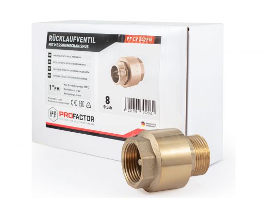 Обратный клапан PROFACTOR с латунным штоком, для насосов в/н 1"" PF CV 242FM – изображение 7
