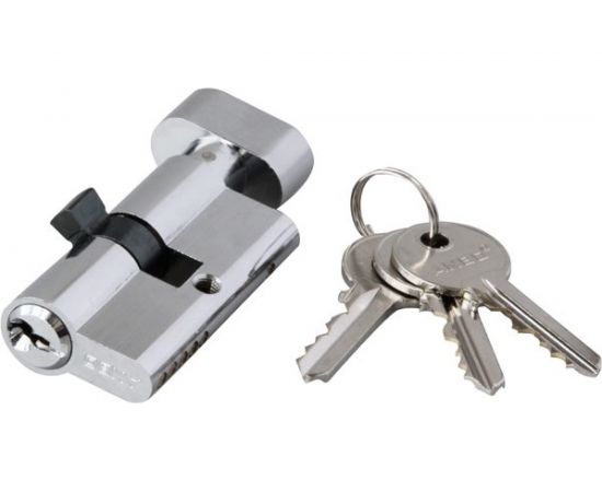 Цилиндр замка ANBO 2200Т ключ/БАРАШЕК, английский, 3 ключа, никель 30х35 мм l4040 