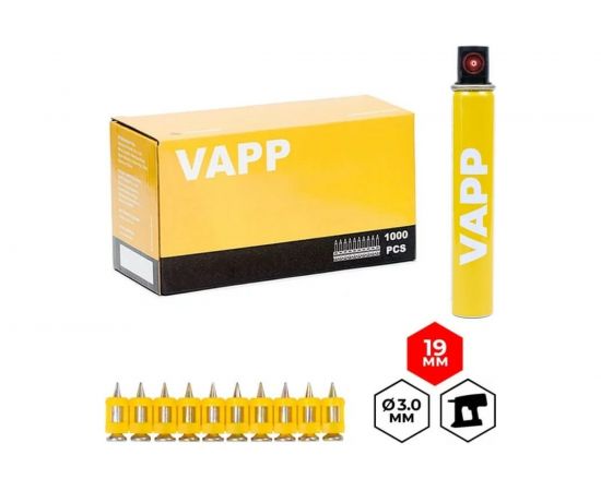 Усиленные гвозди для монтажного пистолета VAPP 16х3 мм, с газовым баллоном 165 мм VAPP.G-CN316 