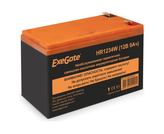 Батарея аккумуляторная АКБ HR1234W 12V 9Ah, клеммы F2 ExeGate 285953 