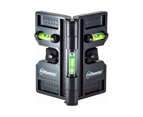 Угловой магнитный уровень Политех 3 глазка, пластик 6022220 