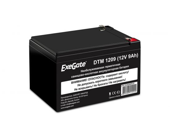 Батарея аккумуляторная АКБ DTM 1209 12V 9Ah, клеммы F2 ExeGate 282966 