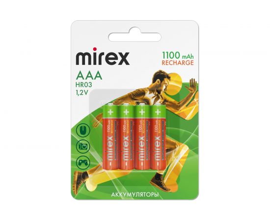 Аккумулятор Mirex Ni-MH HR03 / AAA 1100mAh 1,2V 4 шт блистер 23702-HR03-11-E4 