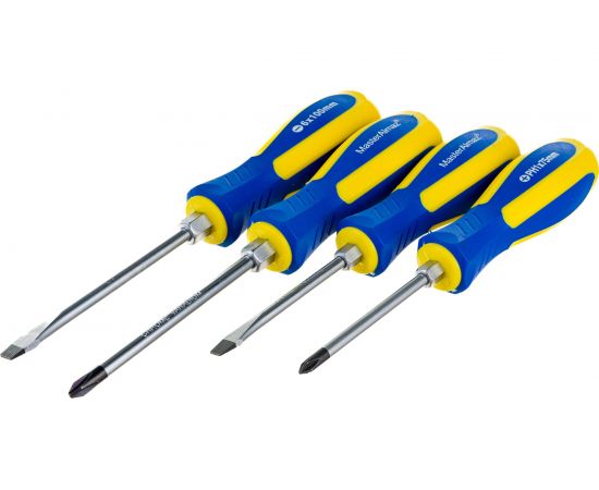 Набор ударных отверток 4шт. МастерАлмаз SL6x100 SL5x75 PH2x100 PH1x75 10504019 – изображение 2
