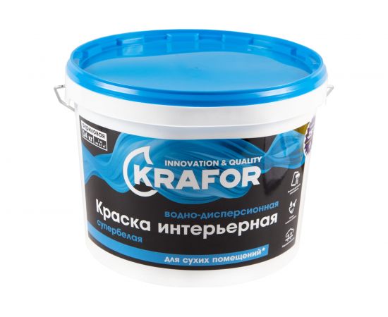 Интерьерная краска Krafor Супербелая водно-дисперсионная 14 кг 26961 – изображение 2
