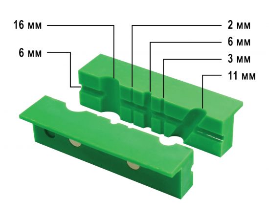 Губки магнитные с канавками (2 шт; 155х28х25 мм) для тисков КОБАЛЬТ 918-023 – изображение 3