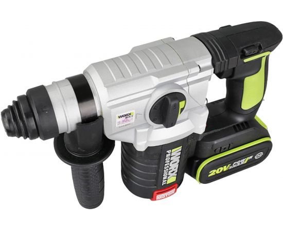 Аккумуляторный бесщеточный перфоратор WORX Professional WU388 20В, 24мм, 2.2 Дж, 4Ач х2, ЗУ 2А WU388 – изображение 4