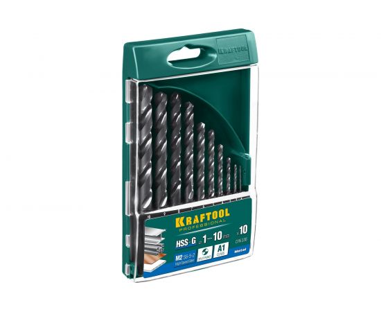 Набор сверл по металлу (10 шт; 1-10 мм) Kraftool 29651-H10 