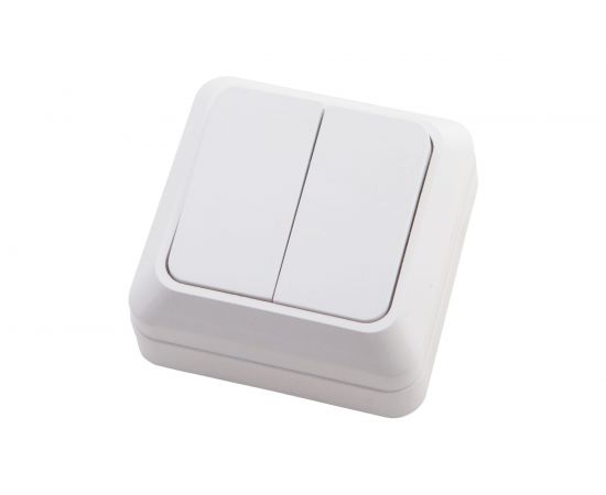 2-клавишный выключатель АБК-СИЛА 10А АЛЬТАИР белый 5400201 