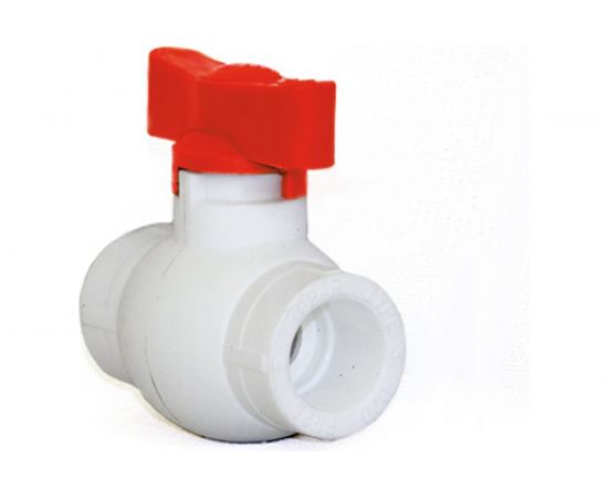 Кран шаровой RTP бабочка КРАСНЫЙ D25 мм 14977 