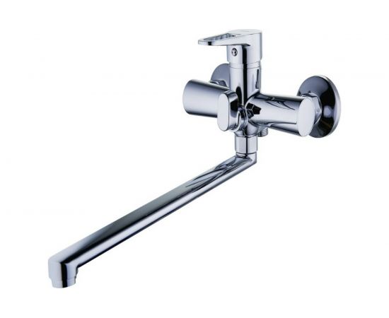 Смеситель для ванны G-lauf с длинным поворотным изливом 360 градусов и душевой лейкой, хром NUD7-A045 