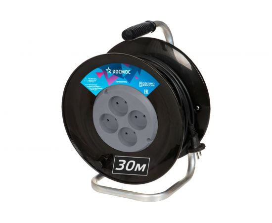 Удлинитель КОСМОС (катушка) 16А 4 гнезда ПВС 2х1,5 (30м) РБК16 YKKsm30m-4g(16A) 