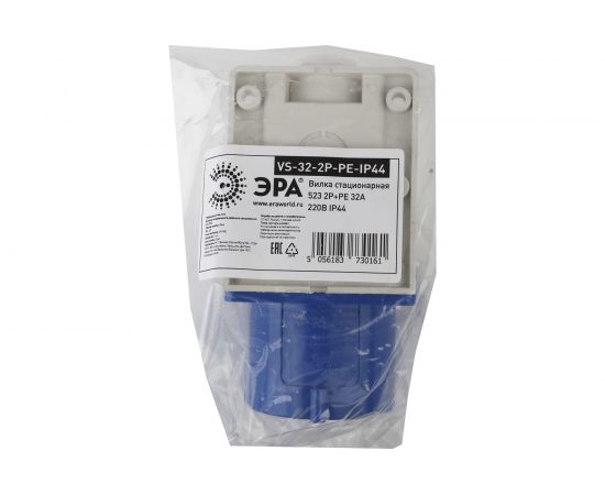 Стационарная вилка ЭРА 523 2Р+РЕ 32А 220В IP44 Б0032858 – изображение 2