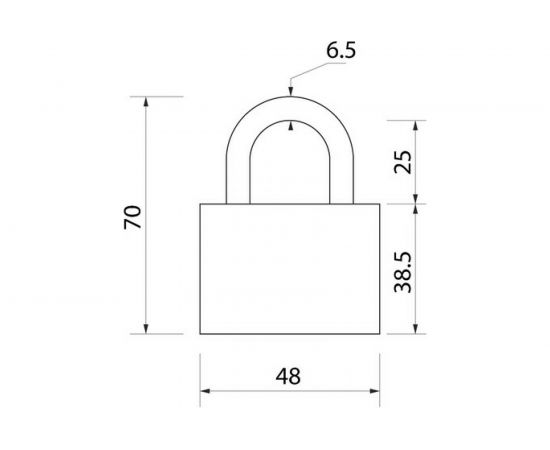 Навесной замок Сималенд материал корпуса чугун, 48 мм, черный, 1 шт. 5364657 – изображение 2