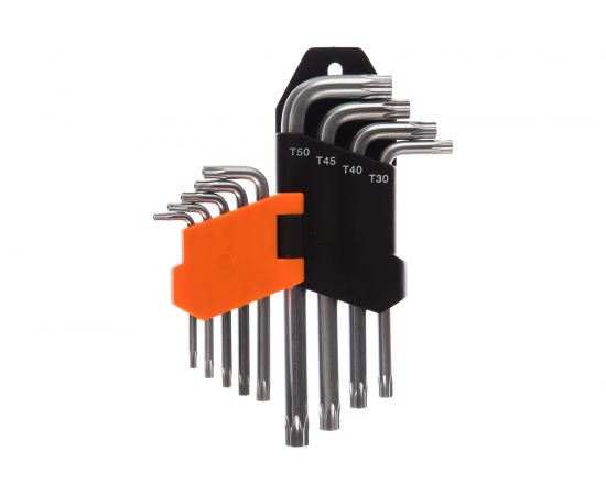 Набор имбусовых ключей HARDEN TORX, CRV, 9шт: T10,T15,T20,T25,T27,T30,T40,T45,T50 540601 – изображение 2
