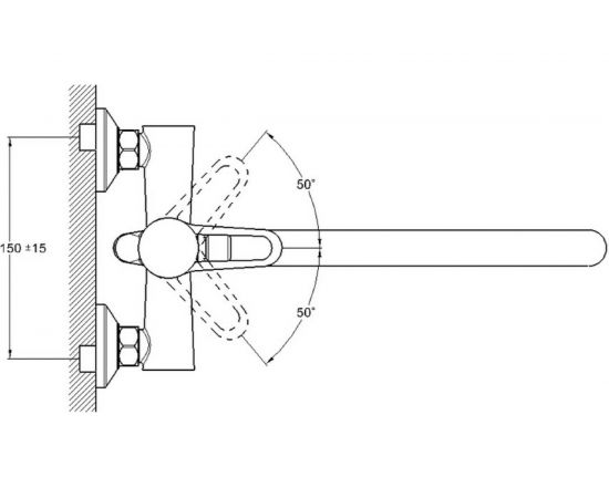 Смеситель для ванны G-lauf с длинным поворотным изливом 360 градусов и душевой лейкой, хром NUD7-A045 – изображение 3