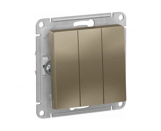 Механизм выключателя Schneider Electric 3-кл. ATLAS DESIGN сх.1+1+1 10АХ шампань ATN000531 1240320 – изображение 4