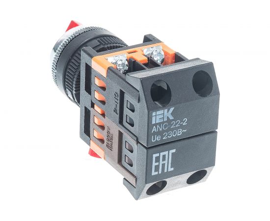 Переключатель IEK ANC-22-2 на 2 фиксированных положения, красный 1з+1р ИЭК BSW10-ANC-2-K04 – изображение 4