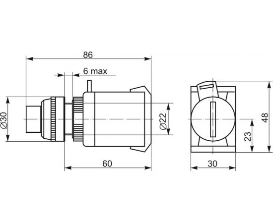 Переключатель IEK ANC-22-2 на 2 фиксированных положения, красный 1з+1р ИЭК BSW10-ANC-2-K04 – изображение 5