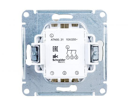 Механизм выключателя Schneider Electric 3-кл. ATLAS DESIGN сх.1+1+1 10АХ шампань ATN000531 1240320 – изображение 5