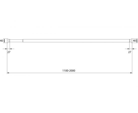 Карниз для ванной комнаты IDDIS 110-200 см, матовый хром 020A200I14 – изображение 5