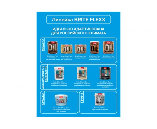 Грунт-основа по дереву BRITE FLEXX для наружных и внутренних работ, ведро 9 л 212416 – изображение 6