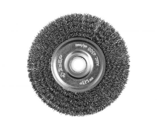 Щетка дисковая для точильно-шлифовального станка (0,3 мм, 125х12,7 мм) ЗУБР 35185-125_z02 