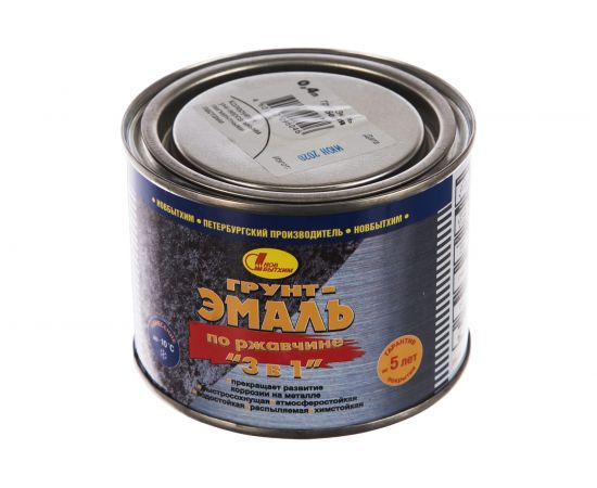 Грунт-эмаль по ржавчине 3в1 НОВБЫТХИМ белая 0,4 л 1/6 207086 