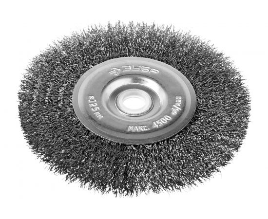 Щетка дисковая для точильно-шлифовального станка (0,3 мм, 125х12,7 мм) ЗУБР 35185-125_z02 – изображение 2