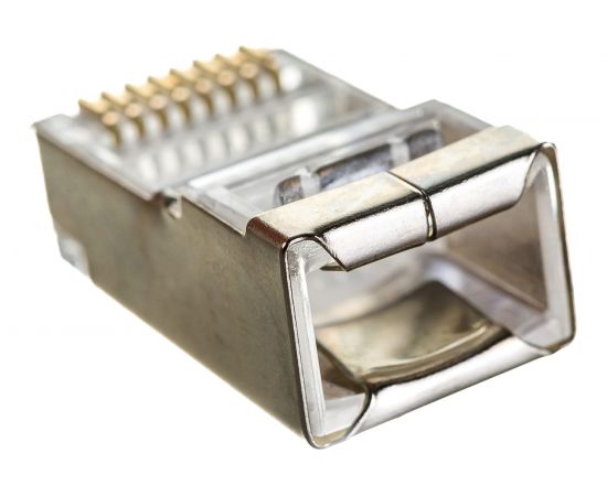 Вилка Cablexpert RJ-45 8P8C PLUG5SP универсальная кат.5e экранирован контакты 30 мкр 100 шт. PLUG5SP – изображение 3