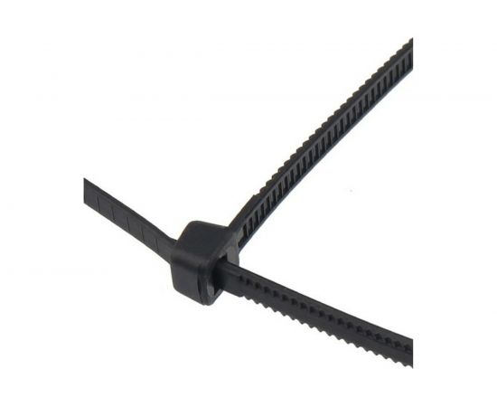 Нейлоновая хомут-стяжка с тройным замком REXANT 500x4,8 мм, черная, упаковка 100 шт. 67-0501 – изображение 3