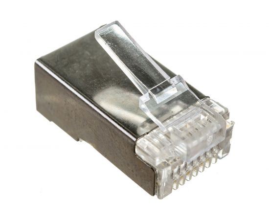 Вилка Cablexpert RJ-45 8P8C PLUG5SP универсальная кат.5e экранирован контакты 30 мкр 100 шт. PLUG5SP – изображение 4