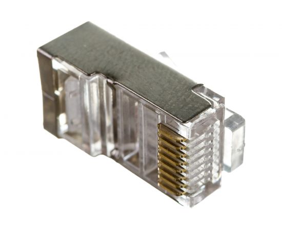 Вилка Cablexpert RJ-45 8P8C PLUG5SP универсальная кат.5e экранирован контакты 30 мкр 100 шт. PLUG5SP – изображение 5