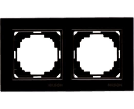 Рамка NILSON 2-местн., ALEGRA metallic, чёрный глянец 25220092 