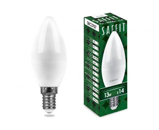 Светодиодная лампа SAFFIT SBC3713 Свеча E14 13W 6400K 55172 